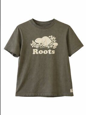 NWOT Roots Olive Green Classic Beaver Logo T-Shirt